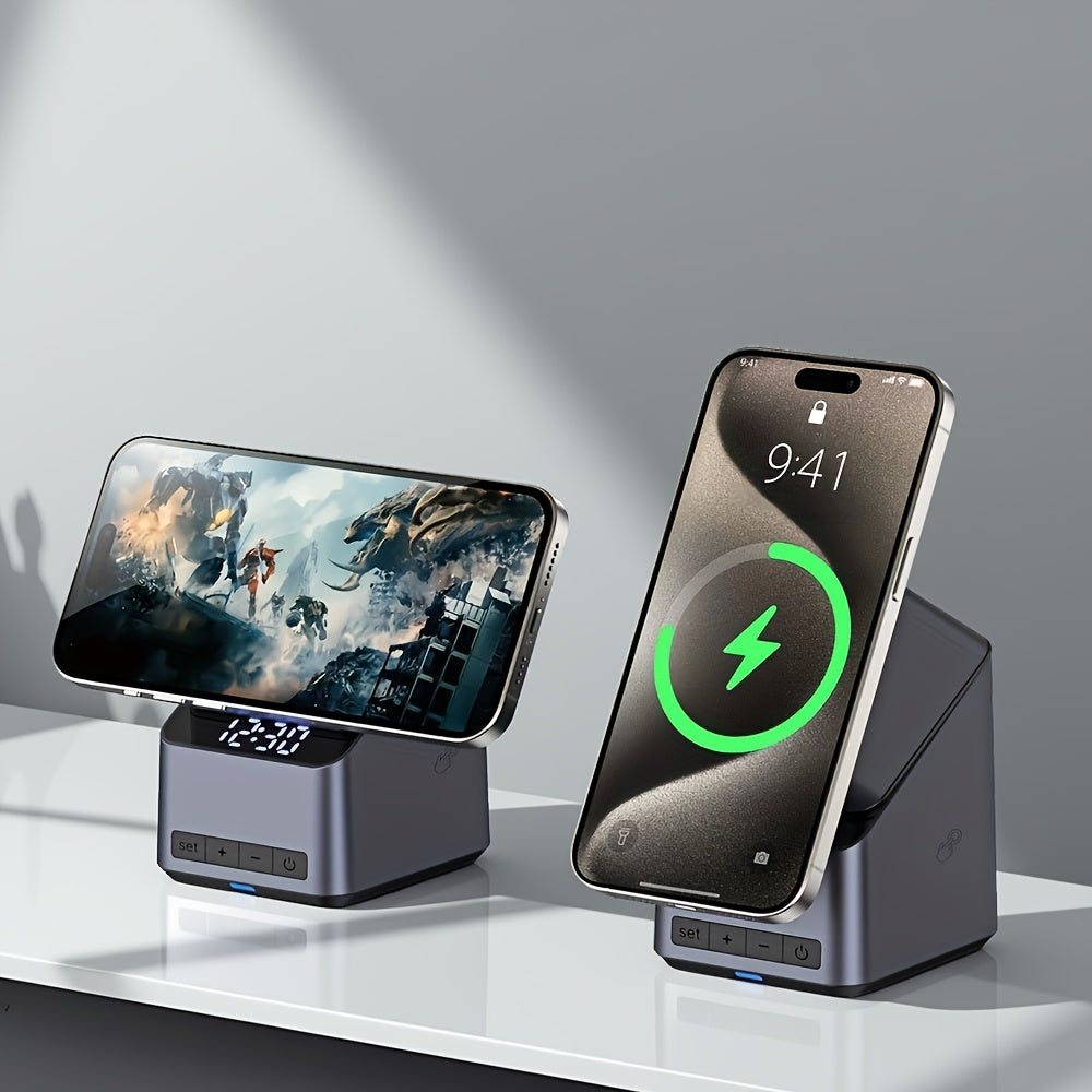 VoraPower Dock Time 3-in-1 Magnetic Wireless Charger with Clock Display