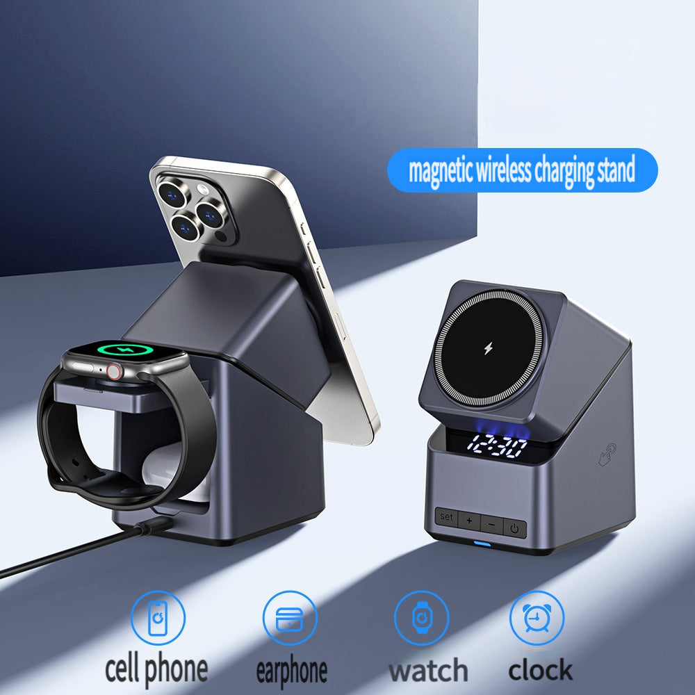 VoraPower Dock Time 3-in-1 Magnetic Wireless Charger with Clock Display
