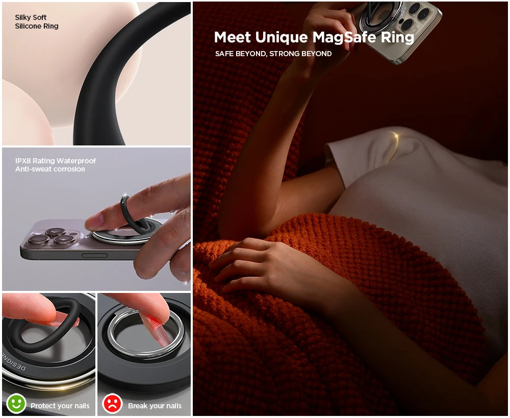 VoraGrip Ring – Magnetic Finger Ring Holder for iPhone