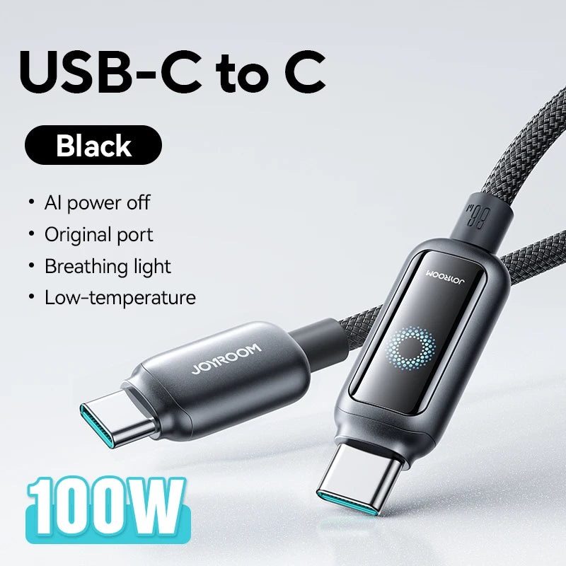 VoraLink Pro – 100W Auto Power-Off Fast Charging Cable