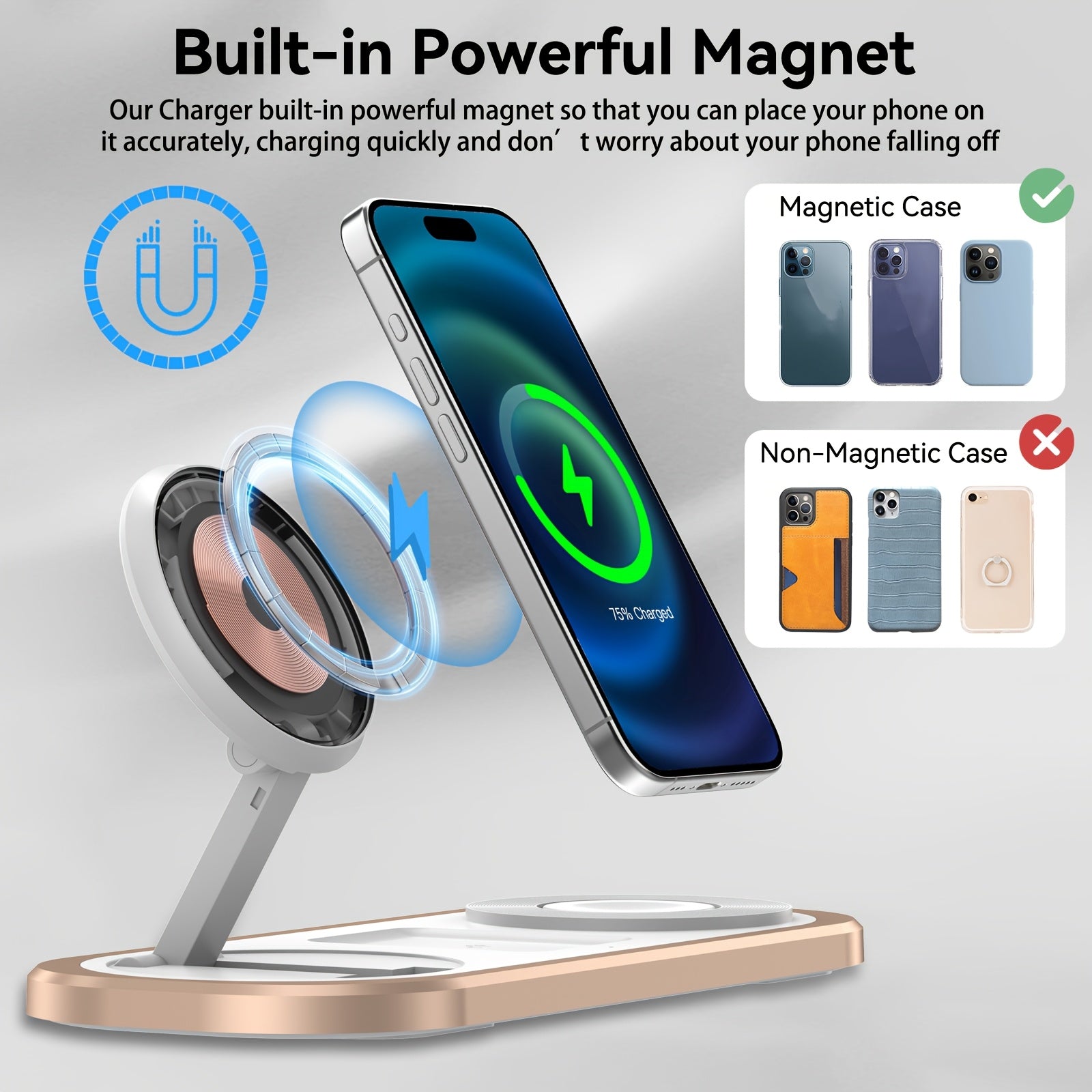 Power Travel – 3-in-1 Foldable Magnetic Charging Station
