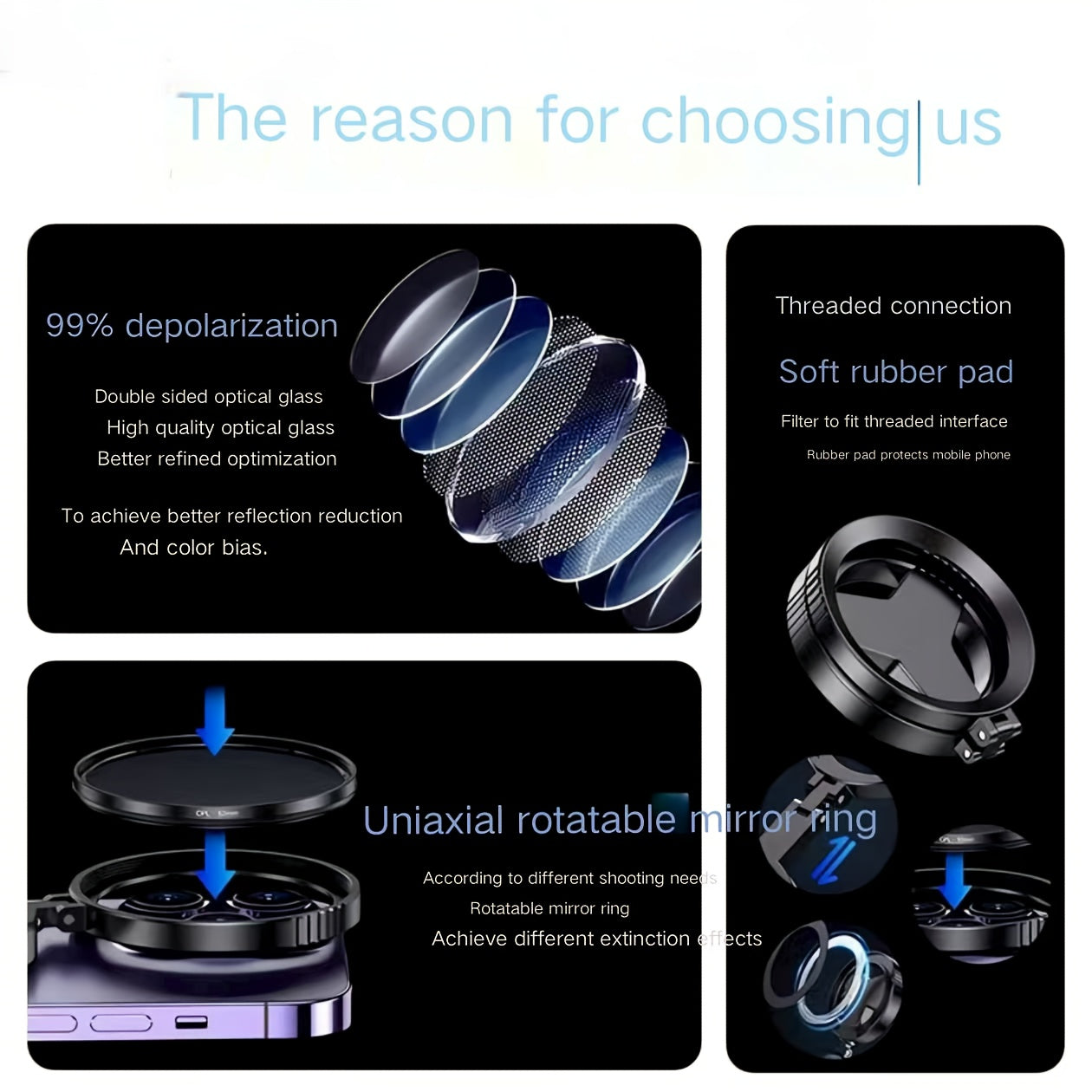 VoraLens Pro – 52mm Magnetic CPL Filter for iPhone